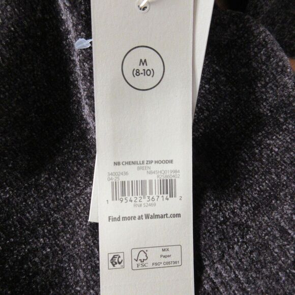 Chenille Y2K Vibe Zip Cropped Sweater Hoodie Sz M Breen Chocolate Coffee Brn NWT - Picture 6 of 10